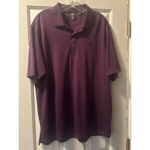 Ashworth Polo Shirt Men Large Dark Purple Short Sleeve Pocket Golf Outdoors